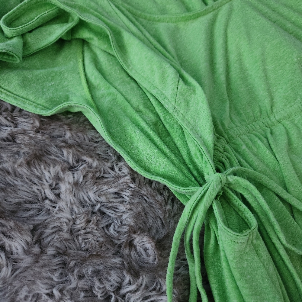 Free People FP Beach Cut-out Side Ruffle Sleeve Swim Dress Green Womens Medium - Picture 4 of 4